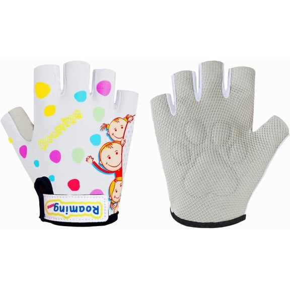 Kids Half Long Finger Climbing Gloves for Age 1-10 Boys Girls Gymnastics Monkey Bars, Good Grip Cool Gloves for Scooter Balance Boards Biking Fishing Outdoor Sports