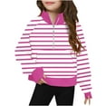 thumbnail image 1 of Kids Half Zip Crewneck Sweatshirt, Long Sleeve Fleece Pullover with Hood, Crop Style for Boys and Girls, Soft Comfortable for School Sports Casual, Ages 5-14, 1 of 4