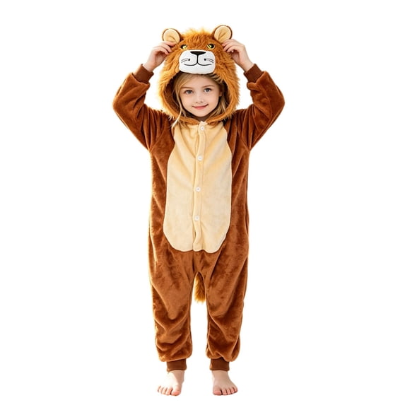 Kids Halloween Animal Onesie Flannel Funny One Piece Jumpsuits Boys Girls
