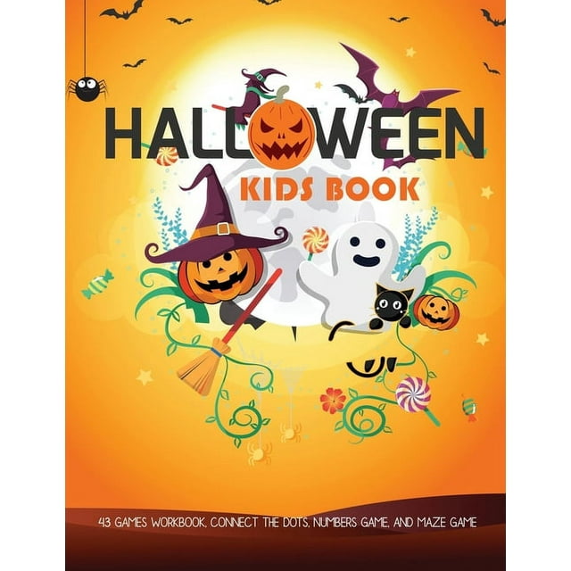 Kids Halloween Book : Activity Game Halloween Connect the dots, Numbers ...