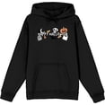 thumbnail image 1 of Kids Halloween Cartoon Icons Adult Black Long Sleeve Hoodie-Medium, 1 of 2