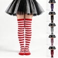 thumbnail image 1 of Kids Halloween Colorful Striped Over‑the‑Knee Socks,6‑12 Years, 1 of 5