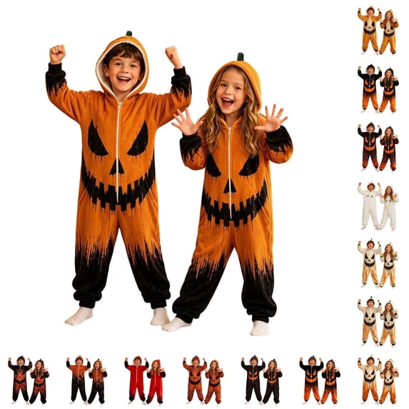 Kids Halloween Costumes Boys Girls Long Sleeve Zip Up Jumpsuit Romper Halloween Clothes