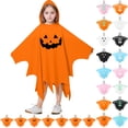thumbnail image 1 of Kids Halloween Unisex Pumpkin Hooded Cape Halloween Party Outfit for Boys 4-12 Years, 1 of 7