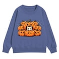 thumbnail image 1 of Kids Halloween Crewneck Sweatshirt Boys Pumpkin Graphic Oversized Sweaters, 1 of 4