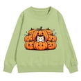 thumbnail image 1 of Kids Halloween Crewneck Sweatshirt Boys Pumpkin Graphic Oversized Sweaters, 1 of 4