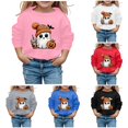 thumbnail image 1 of Kids Halloween Cute Print Crewneck Sweatshirt, Fashion Long Sleeve Pullover Top, Spooky Graphic Shirt for Toddler Children Fall Wear, 1 of 4