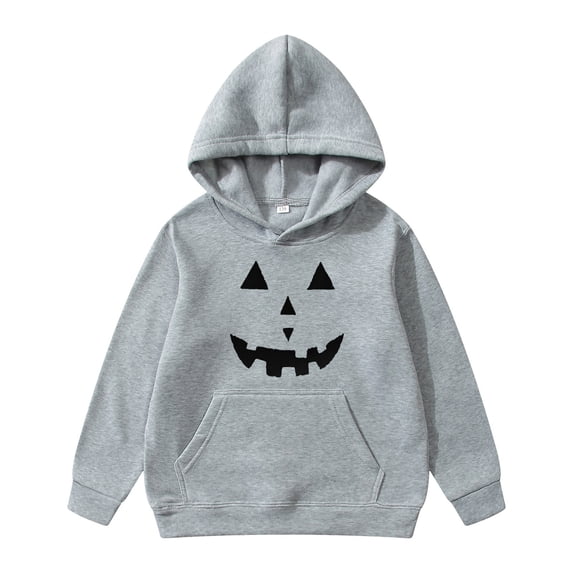 Kids Halloween Hoodie Boys Girls Long Sleeve Solid Color Sweatshirt with Pocket Fall Outfits for Kids Halloween Gifts