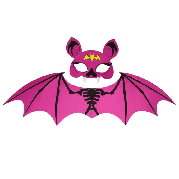 Kids Halloween, Kids Bat, for Student, Halloween Party, Non-Irritating Felt Purple Bat Skeleton Wings and Mask Kit, for Halloween Dress Up, Group Party Activities and Home Pretend