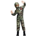 thumbnail image 1 of Kids Halloween Mummy Costume, Creepy Corpse Jumpsuit with Hooded Mask Outfit, Boys Girls Snake Wound Bloody Printed Suit Children Dress Up Party Gray 8-10 Years, 1 of 5