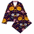 thumbnail image 1 of Kids Halloween Pajamas Size 11-12 Years Childrens Playful Sleepwear Long Sleeve Top and Pants Soft Homewear Pjs for Girls Dark Purple, 1 of 4