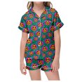 thumbnail image 1 of Kids Halloween Pajamas Size 4-5 Years Childrens Halloween Sleepwear Short Sleeve Top and Shorts Comfort Boys Pjs Green, 1 of 6