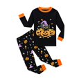 thumbnail image 1 of Kids Halloween Pajamas Size 4-5 Years Childrens Pumpkin Nightwear Long Sleeve Top and Pants Soft Comfort Pjs for Girls Black, 1 of 4