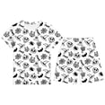 thumbnail image 1 of Kids Halloween Pajamas Size 5-6 Years Childrens Holiday Nightwear Short Sleeve Top and Shorts Soft Homewear Girls Pajama Set White, 1 of 3
