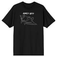 thumbnail image 1 of Kids Halloween Screaming Bat Angy Boy Youth Black Short Sleeve Crew Neck Tee-Large, 1 of 4
