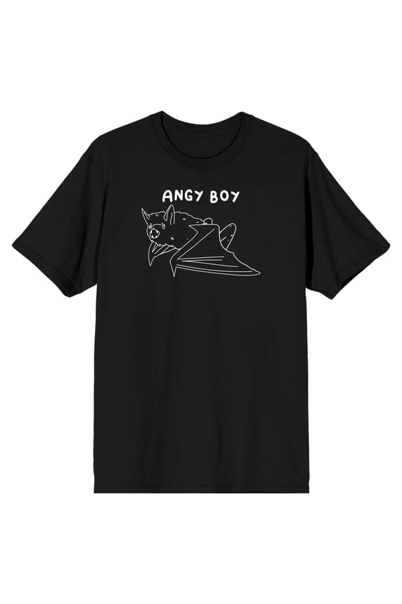 Kids Halloween Screaming Bat Angy Boy Youth Black Short Sleeve Crew Neck Tee-Large