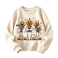 thumbnail image 1 of Kids Halloween Sweatshirt Girls Boys Skeleton Pumpkin Ghost Toddler Shirt Crewneck Long Sleeve Graphic Tops, 1 of 3