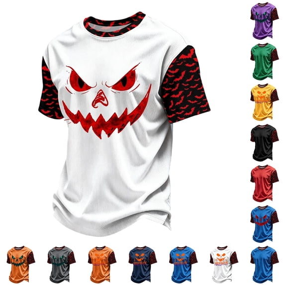 Kids Halloween Tee Shirts Short Sleeve Graphic T-Shirt Boys Girls Halloween Outfits 4-5 Years