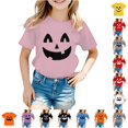 thumbnail image 1 of Kids Halloween t-Shirts Crewneck Short Sleeve Graphic T-Shirts Girls Boys Clothes 4-5 Years, 1 of 4