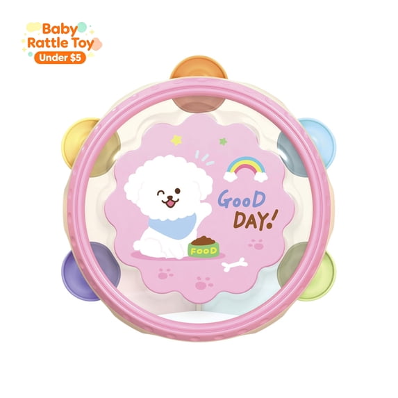 Kids Hand Tambourine Rattle Drum, Children Percussion Rhythm Toy, Cartoon Early Educational Musical Play Toy, Hand Clap Drum for Toddlers Boys Girls, Music Learning Toy, Birthday Holiday Gift