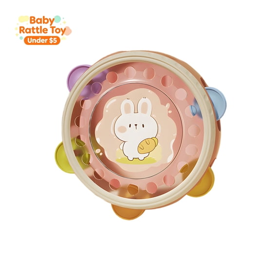Kids Hand Tambourine Toy, Children Percussion Rattle Drum, Early Educational Musical Toy, Hand Clap Drum for Toddlers Boys Girls, Family Party Kindergarten Music Play Toy, Birthday Holiday Gift(Pink)