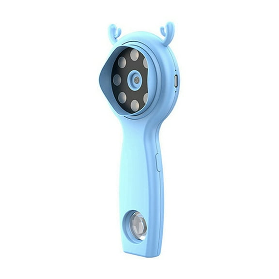 Kids Handheld Microscope Portable Digital HD Magnifier Two Lens Multi-Functional Magnifying Glass Supports Photo Video B