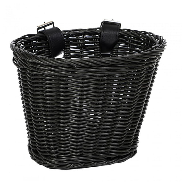Kids Handlebar Bike Basket Imitation Rattan Hand Woven Basket Stylish