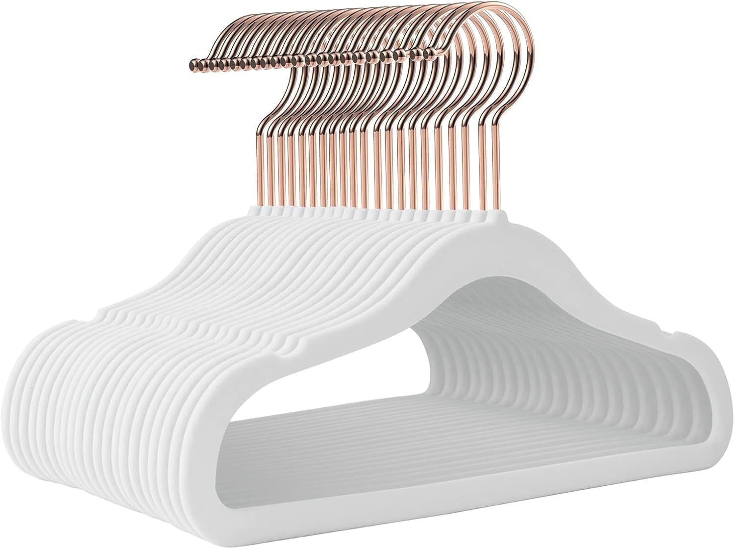 Kids Hangers - 11 Inch, 20 Pack, White, Plastic, Ideal for Everyday Use, Baby Hangers, Durable Infant/Toddler Hangers