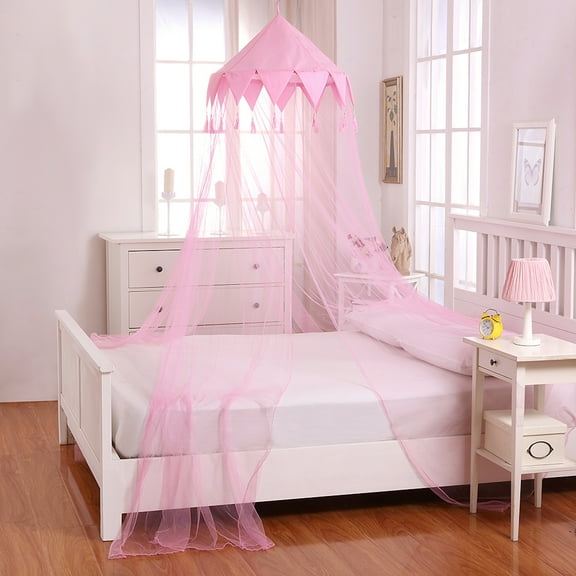 Kids Harlequin Collapsible Hoop Sheer Mosquito Net Bed Canopy
