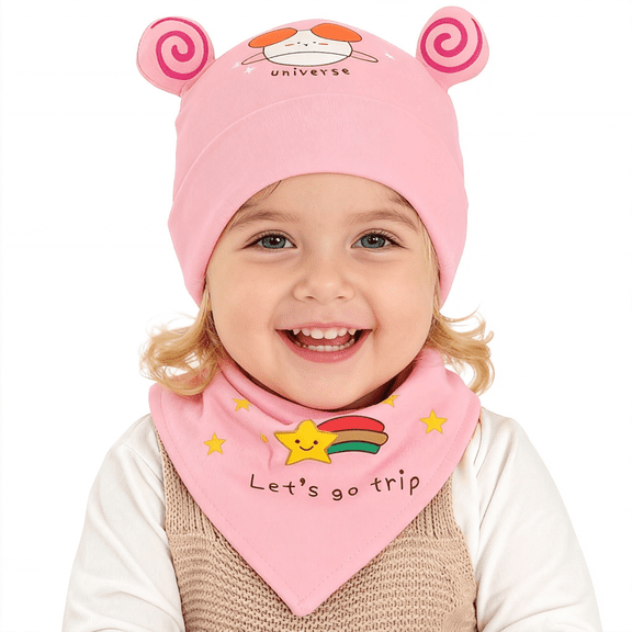 Kids Hat Cute Pullover Hat Cotton Set Single Hat for Boy and Girl 7-18 Months