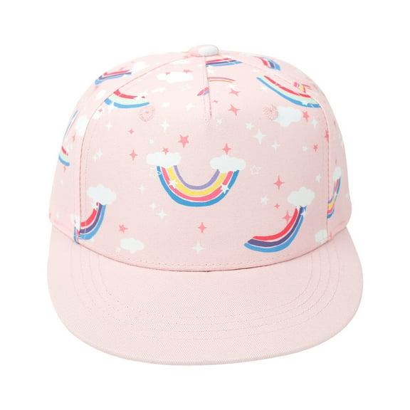 Kids Hats Boys Pink Children's And Boys Sun Hip Shade Girls Print Hat Hop Baby Caps Cartoon Baseball Kids Hat #S