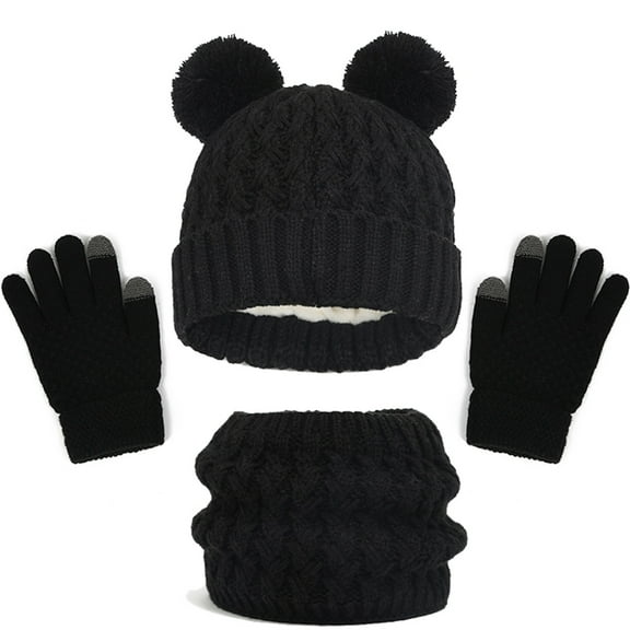 Kids Hats Winter Scarf Gloves Sets Knit Caps Warm Hat for Kids Hats for Boys New Baby Essentials