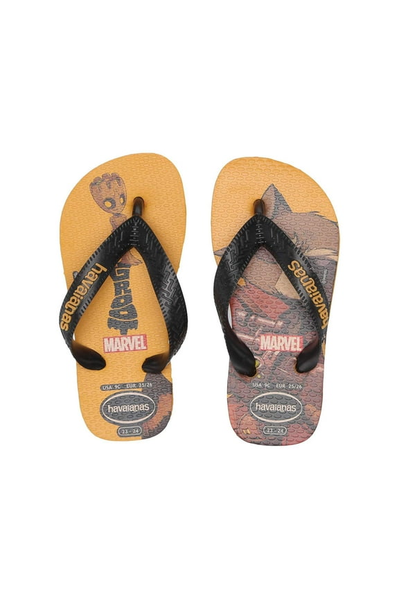 Kids Havaianas Boys Marvel Rubber Pull On, Banana Yellow,  Size Little Kid 13.0