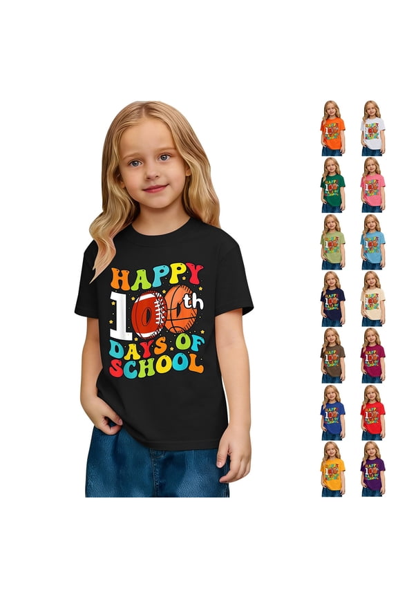 Kids Having A Ball 100 Days Of School Tshirts Teachers Kids Child Happy 100 Days T-Shirt White 3 Y-4 Y