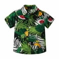 thumbnail image 1 of Kids Hawaiian Shirt Cotton Casual Short Sleeve Shirt Print Button Down Shirts Beach Summer Tops for Kids Size 1-9 Years, 1 of 8