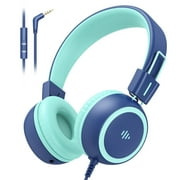 Kids Headphones, 85/94dB Safe Volume Kids Headphones for School, over Ear Kids Wired Headphones with Built-in Microphone, Noise Isolation, Adjustable Headphones Wired for Kids, Girls, Boys, Tablet