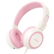 Kids Headphones, 85/94dB Safe Volume Headphones for School, over Ear Kids Wired Headphones with Built-in Microphone, Noise Isolation, Adjustable Wired Headphone