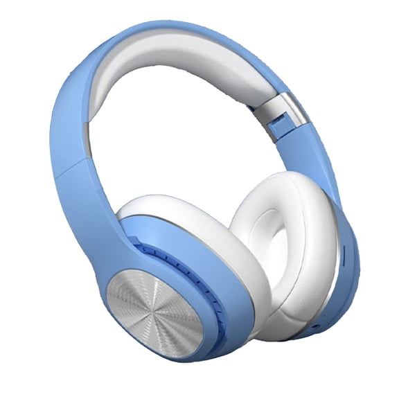 Kids Headphones Bluetooth 5.3 Wireless 60H Play Time Volume Limit 85/110dB Over Ear Foldable Protection Headset/Wired AUX Cord Mic for Children Boy Girl Travel School Phone Pad Tablet,Blue