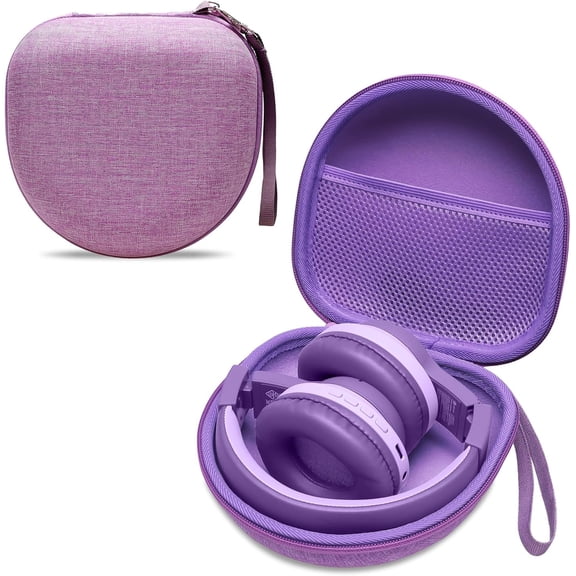 Kids Headphones Case Compatible with JoySpark/iClever BTH22 BTH12 HS19/Candy Bila/MIDOLA/Jlab/Acer/JBL/Tonies/noot Products/EarFun/IMYB Foldable Kid Headphone for School, Purple (Case Only)