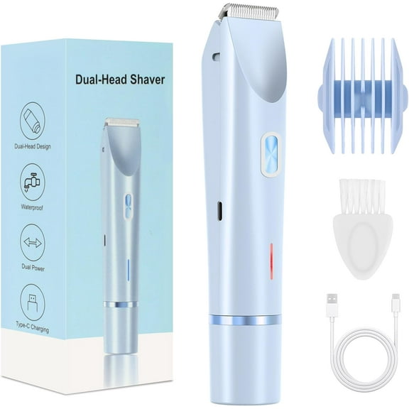 Bikini Trimmer for Women,Electric Razors for Women & LED Display,Wet/Dry Pubic Body Hair Trimmer,IPX7 Waterproof-Easy Cleaning Body Shaver Bikini Razor,Ceramic Blade,Women's Gifts