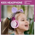 thumbnail image 1 of Kids Headphones Glitter Plush Ear Volume Limiting Adjustable Anime Wired Headset, 1 of 6