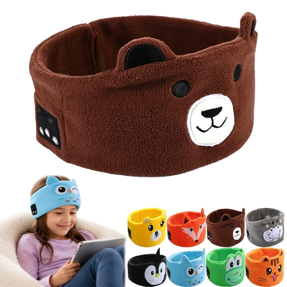 Kids Headphones Headband Wireless, Soft Fleece Bluetooth Headphones with Thin Speakers, Volume-Limiting Audio Headband for Travel, School and Home