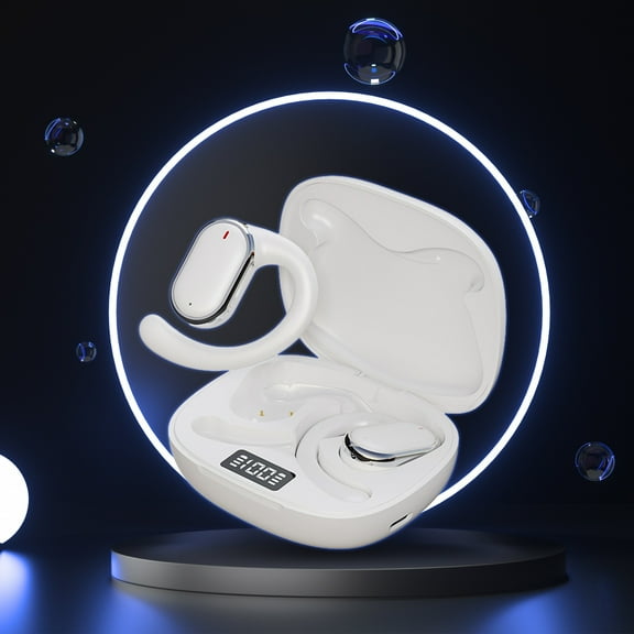 Kids Headphones Open Ear,Bluetooth 5.3 Air Conduction Wireless Lightweight Kids Earbuds IPX5 Waterproof with Microphone for School,Home and Outdoor Activities Gifts for Boys Girls,White