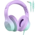 thumbnail image 1 of Mpow Kids Headphones with Microphone, 85/94dB Safe Volume Limit, over Ear Headphones for School Travel, Taro Purple & Mint Green, 1 of 11