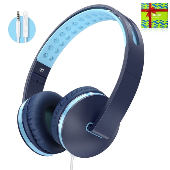 Kids Headphones for School, Seenda Lightweight Foldable On-Ear Headphones with Microphone