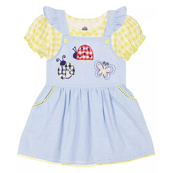 Kids Headquarters BLUE/YELLOW Toddler Girls Jersey T-shirt Jumper Set, US 3T