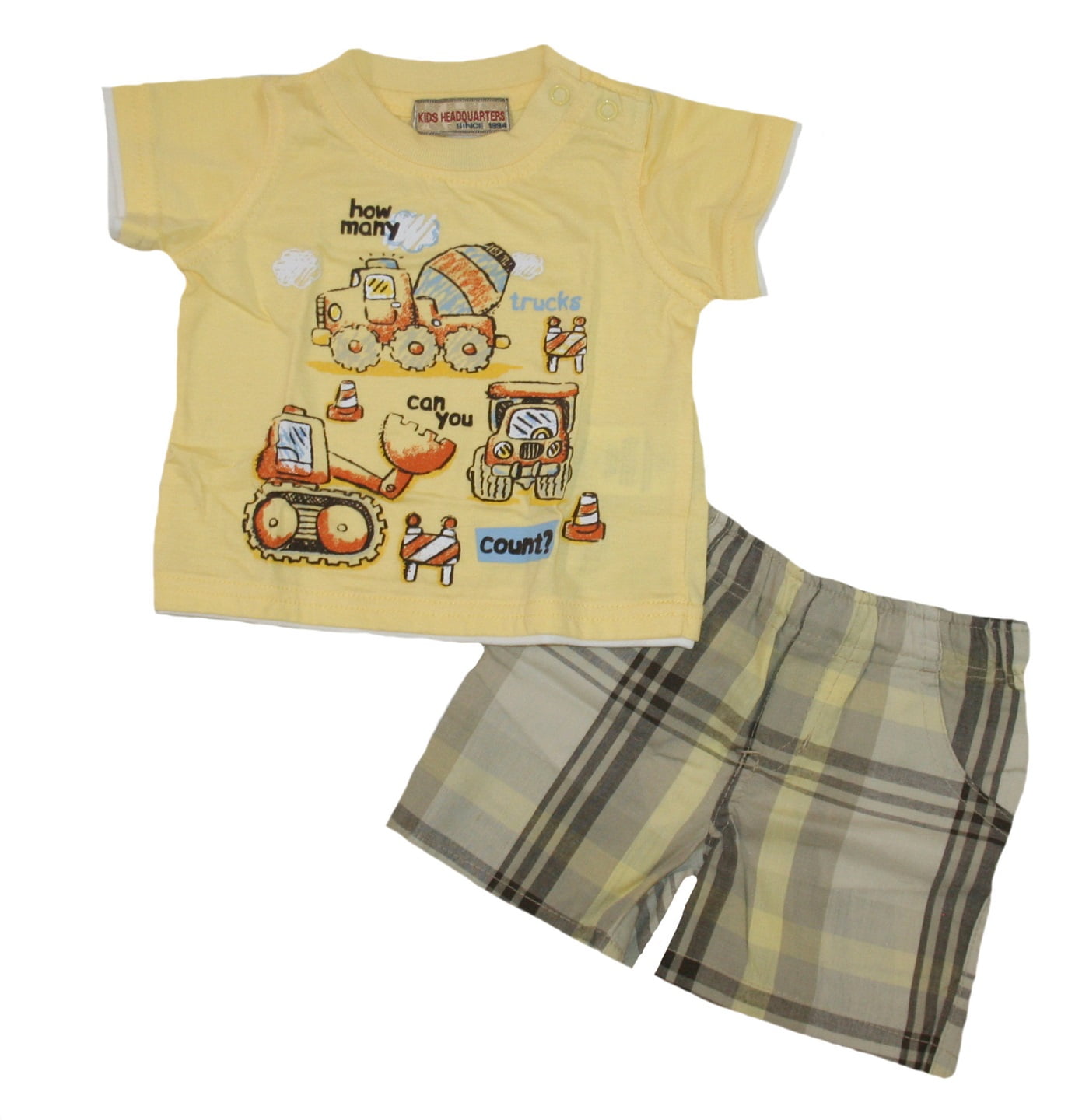 Kids Headquarters Baby Boys' Construction 2 Piece TShirt & Short Set