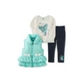 thumbnail image 1 of Kids Headquarters Baby Girls 3 Pc. Puffer Vest Top Leggings Set Turquoise 3-6MOS, 1 of 1