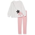 thumbnail image 1 of Kids Headquarters Girls 2 Pieces Legging Set, Heather/Country Rose, 4T US, 1 of 1