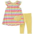 thumbnail image 1 of Kids Headquarters Girls 2T-4T Lemon Stripe Legging Set (Multi 3T), 1 of 1